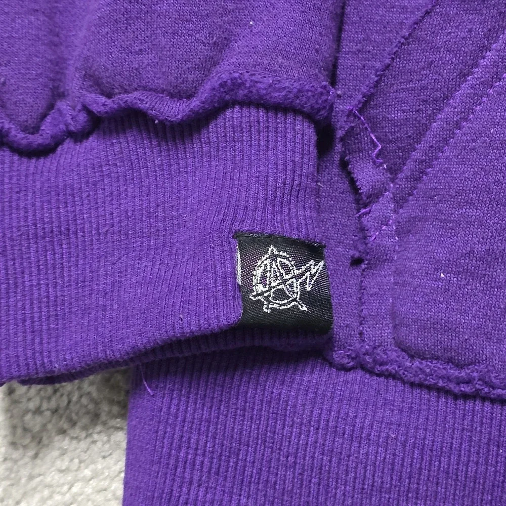 VTG Grunge Eternal Ambitions Jesus Hoodie Full Zip Purple Men L Affliction Style